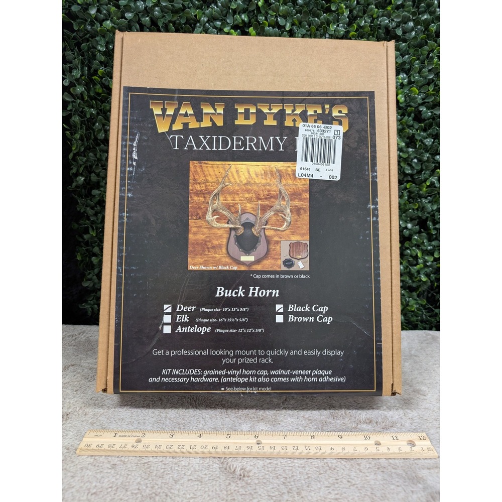 Van Dyke's Taxidermy Buck Horn Mounting Kit‎ Deer Antler Walnut Plaque Black Cap